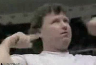 Crazy Drunk Fan Sings at a Hockey Game